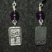 Chinese symbol for Peace earrings with amethyst and sterling silver french backs - one pair