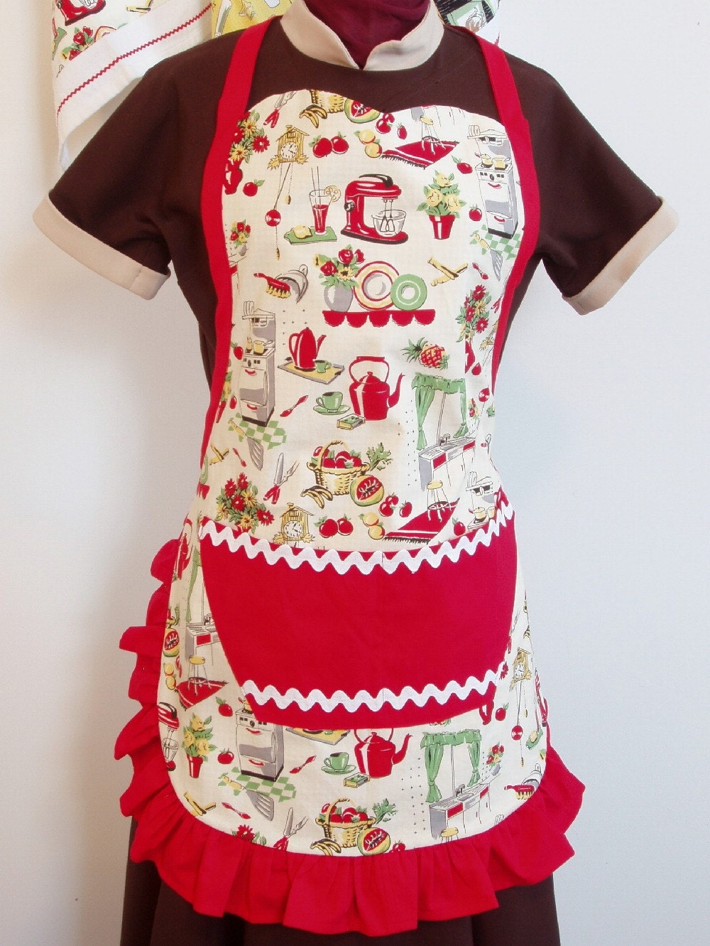 Retro Kitchen Reversible Apron