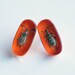 Orange lucite cufflinks with real bugs