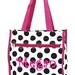 Black and White Polka Dots Shoppers Tote Includes Mongrammed Name
