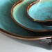 Nesting Bowl Set- Made to Order - Turquoise Black Brown Ceramic Pottery - Set of 3