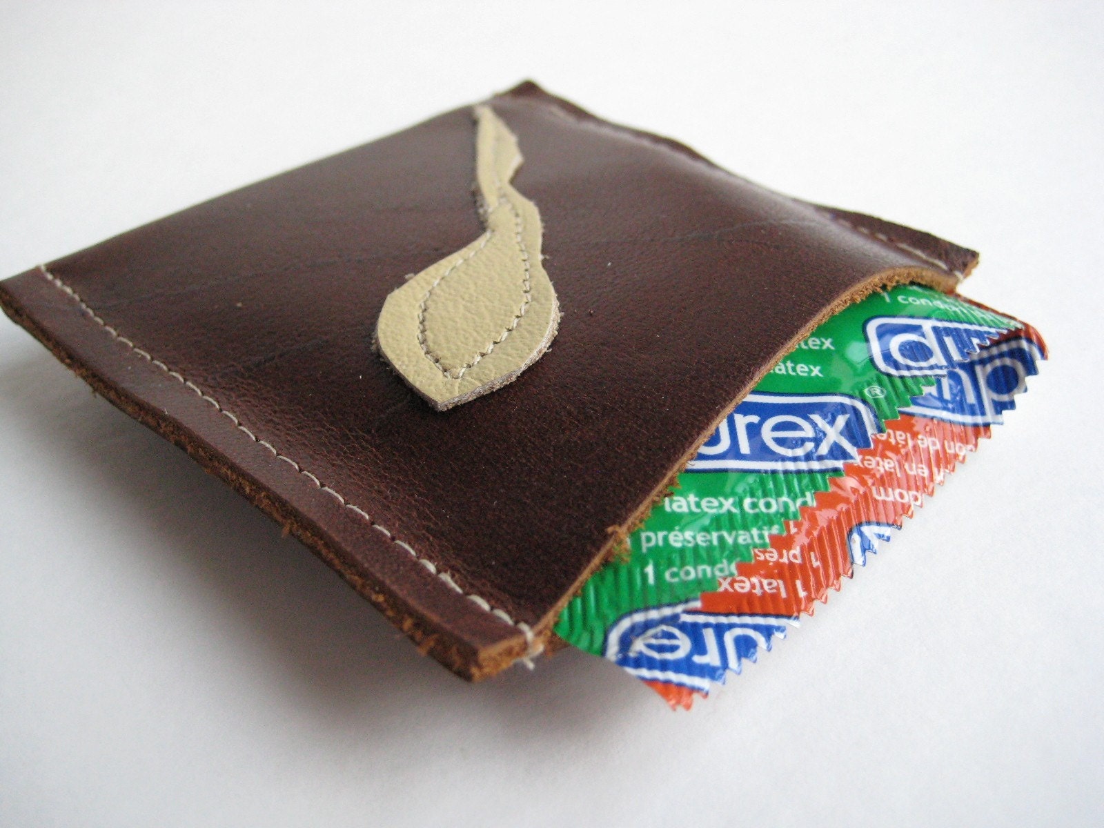 Condom Wallet Upcycled Leather Case 0938