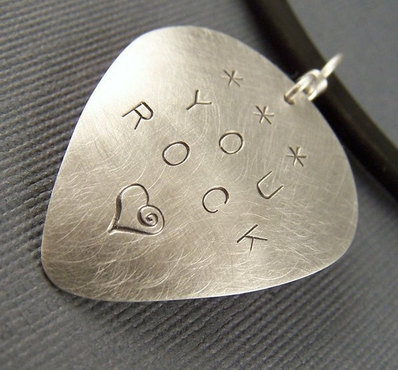 Sterling Silver Guitar Pick Pendant