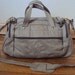 Vintage Grey Leather Duffle Bag Purse