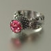 BLOOMING THISTLE ring with Pink Topaz
