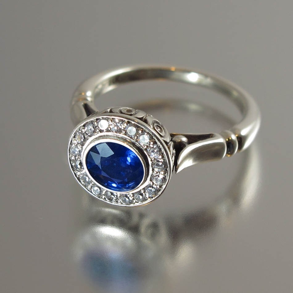 THE SECRET DELIGHT 14k gold Blue Sapphire engagement by WingedLion