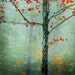 4 DAY SALE - 40% off - another day, another fairytale - tree foliage autumn mint red - decorative print 12 x 12