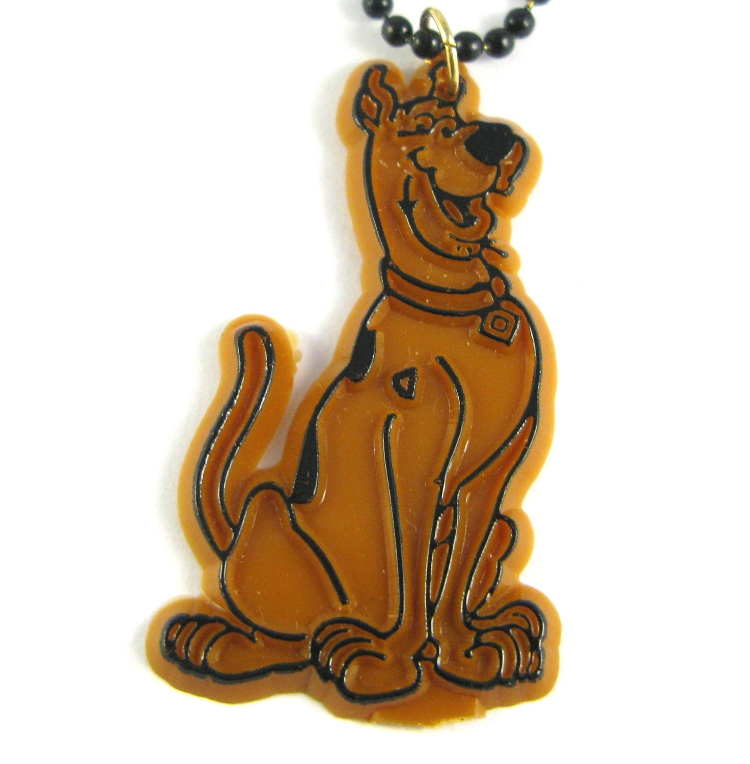 Scooby Doo Necklace on black ball chain