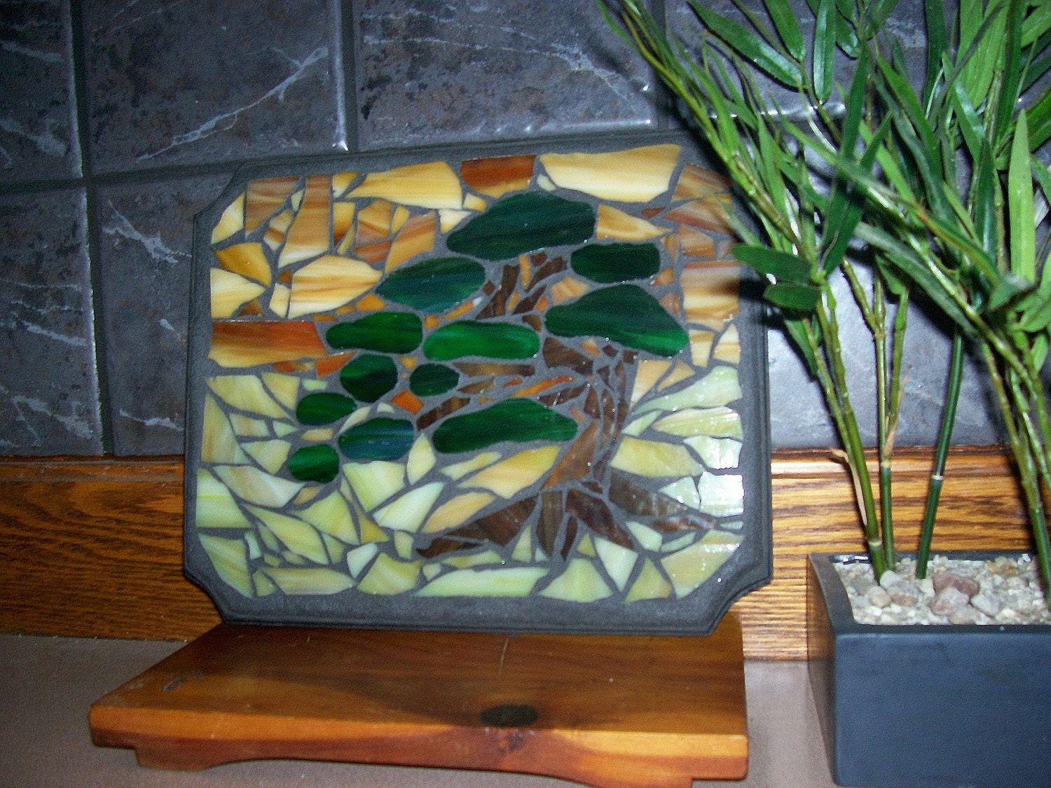 Stained Glass Mosaic Bonsai Tree Sculpture Japanese Nature
