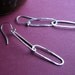 Java Earrings: Sterling Silver Handcrafted Hammered Oval Two Link Dangles
