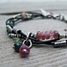 Intertwined Silver and Leather Bracelet with Tourmaline