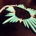 Turquoise and Silver Spike Triangle Choker Necklace