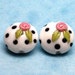 Made to order Margo lampwork beads white dots rose(2)