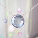 Large london blue quartz faceted coin solitare necklace