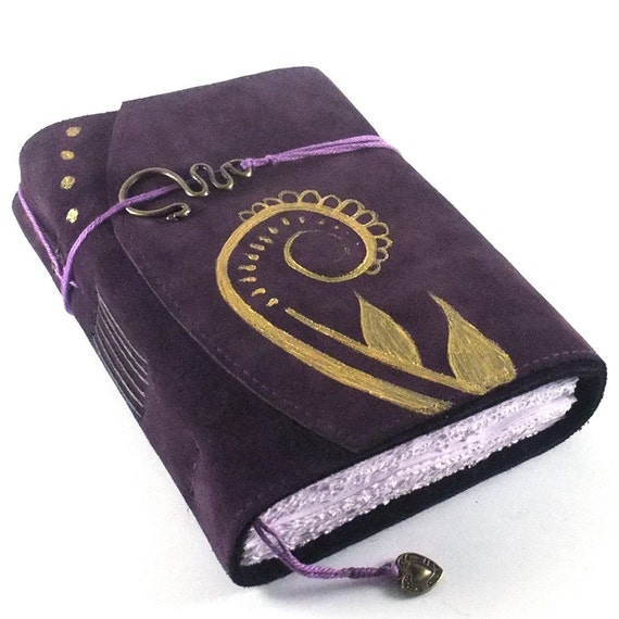 Golden Purple Leather Journal Notebook Diary