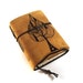 Leather Journal, Blank, Bound, Golden Leaf