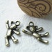 10 pcs of tiny charms - Antique brass teddy bear charm