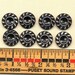 Vintage Buttons BLACK and WHITE Set of 8 Matching buffed 1940s Plastic 5/8 inch size 6970a MoRE AVAILABLE