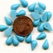 Turquoise Glass Cabochons Pear Shape Teardrop Vintage Lot of (24) Glass 6mm x 10mm Flat Back tptc24 MORE AVAILABLE