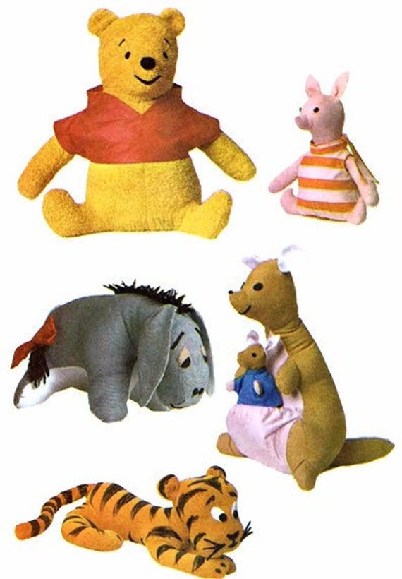 stuffed winnie the pooh and friends