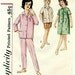 1960s Simplicity 4237 Pattern Girls Pajamas Top Pants Nightshirt Jammis Pjs Sleepwear Childrens Vintage Sewing Pattern Size 4