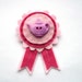 Sale: Teapot Rosette, felt brooch, pink