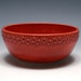 Red Bowl with Raised Dots - Ruby Red Glaze