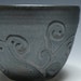 Small Metallic Black Pottery Bowl with Vine Decoration