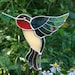 Stained Glass Hummingbird Garden Stake