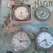 Four Vintage Antique Pocket Watches. Shabby Material Artwork. Steampunk.