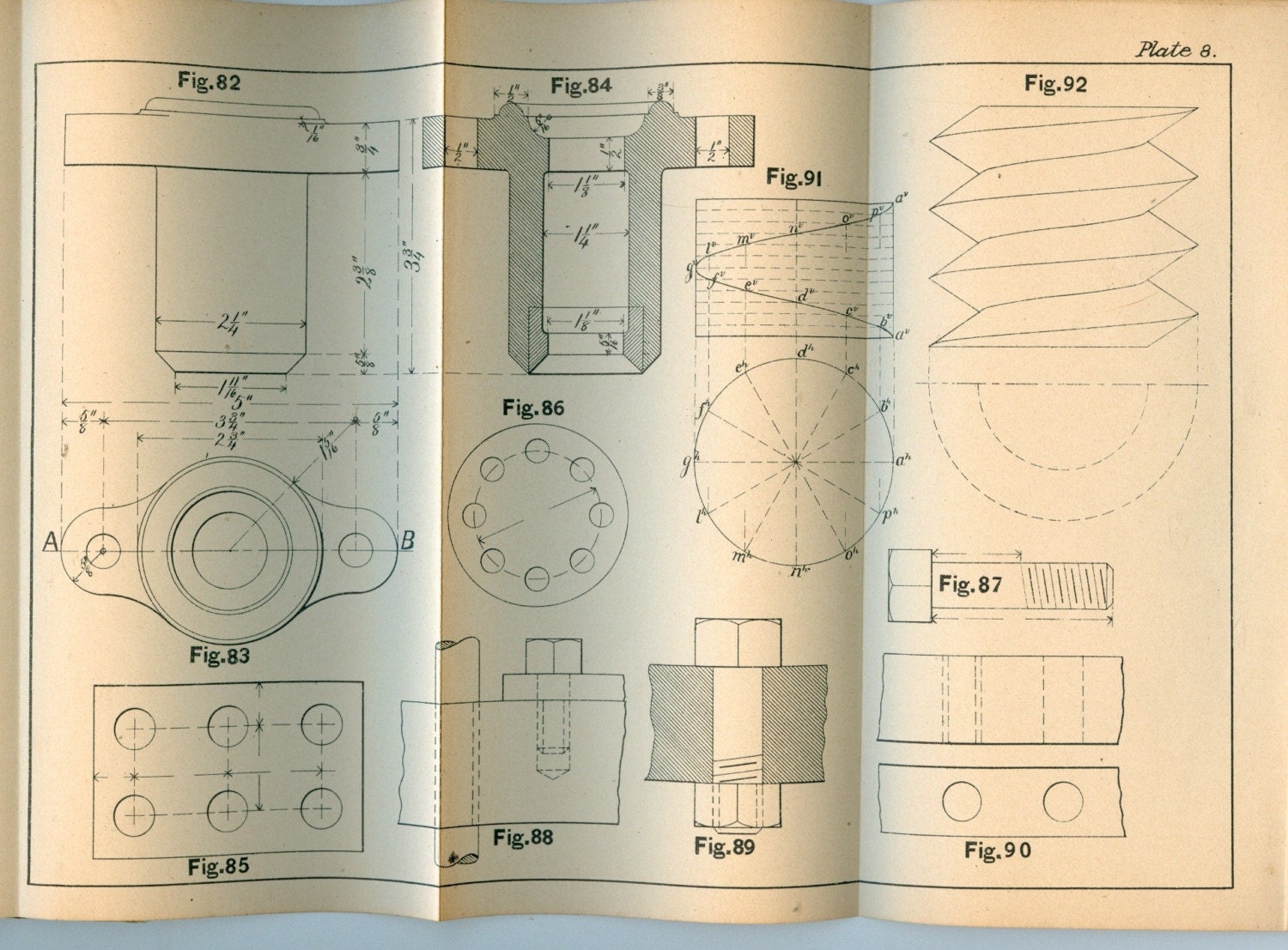 1894 Mechanical Drawing Book for MIT students small book for