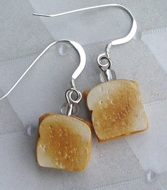 Grilled Cheese Sandwich Earrings sterling silver