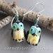 Cornerstoregoddess Lampwork Hoot Barn Spotted Owl Earrings