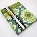 Refillable Blank Book Journal with Zipper Pocket- Blue Green Fantasy