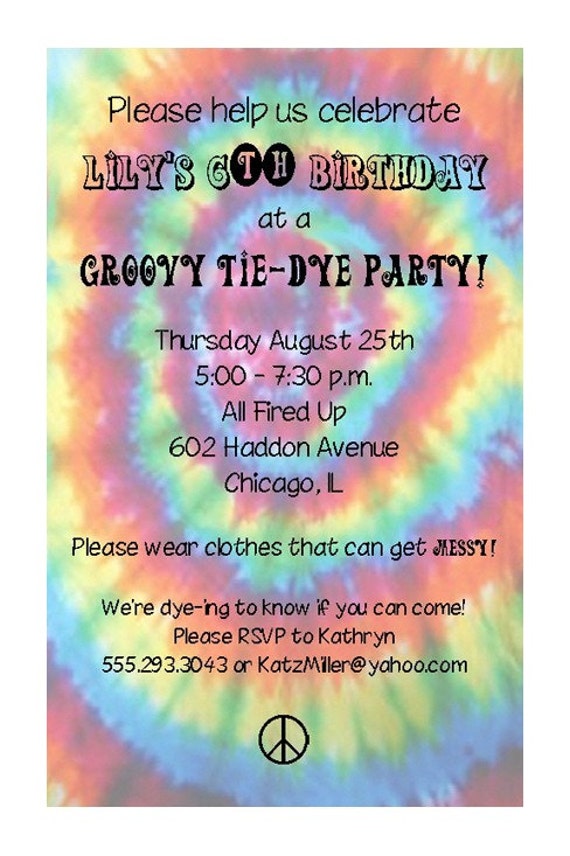 Free Printable Tie Dye Birthday Invitations 8