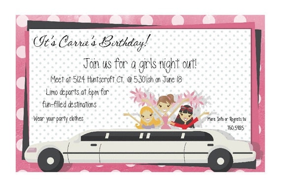 Limo Birthday Party Invitations 3