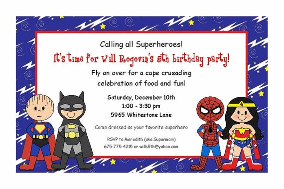 Kids Superhero Invitations 5