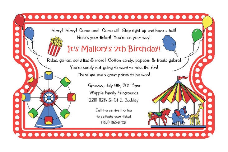 Circus Sayings For Invitations 7