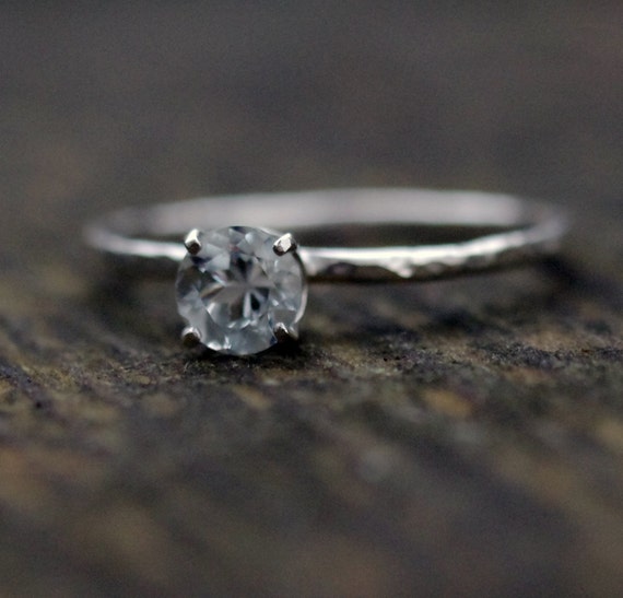 Hammered silver engagement rings