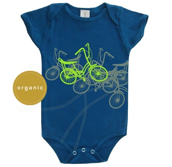 Bicycles Baby Boy Organic Onesie - Direct Checkout