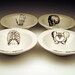 BONE APPETIT cereal bowl Set of 4 skeletal images