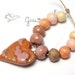 Sunset Dreams / Ceramic Sky Heart Pendant and Bead Set