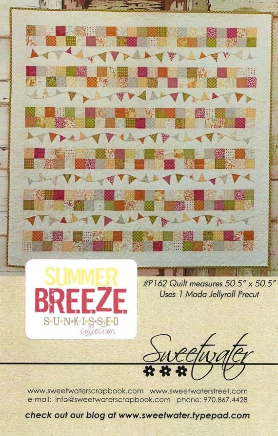 Summer Breeze Jelly Roll quilt pattern from Sweetwater