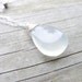Icy Aqua Chalcedony Necklace - Large Briolette with Asymmetrical Pyrite