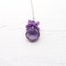 Amethyst Necklace - 14K White Gold Purple Cluster Pendant