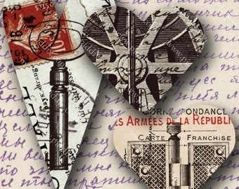 Steampunk Hearts -- piddix digital collage sheet no. 695