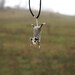 Tiny Possum Necklace - needle felted