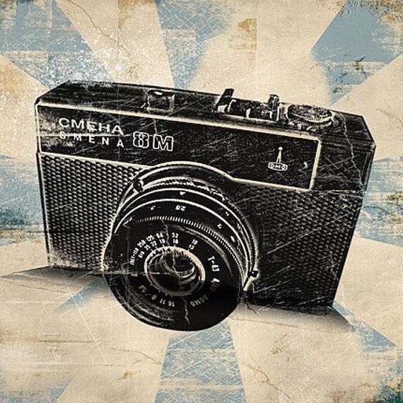 Items similar to Vintage Camera Retro Art Print on Etsy