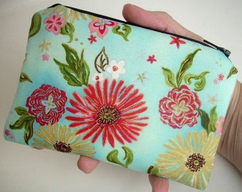 Zipper Pouch ECO FRIENDLY Little Coin Purse Padded Formosa Blue