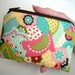 SALE Blue Fiesta Zipper Pouch Little Coin Purse Gadget Case Eco FRIENDLY Padded